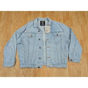 Monte Carlo Polo & Jockey Club light washed denim jean jacket womens y2k sz 2XL